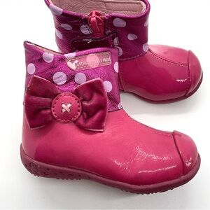 Agatha Ruiz de la Prada Pink Patent leather ankle boots for baby sz 3.5 NWT